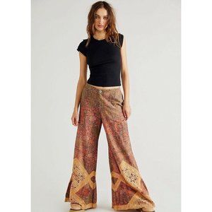 COPY - NEW Size 2 Free People Wide Leg Mid-Rise Sweet Surrender Printed Pants C…